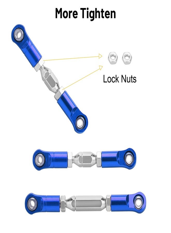daitoku Turnbuckles Rod Camber Links, daitoku RC Turnbuckles Link Adjustable Steering Linkage Tie Rods for Arrma Granite 4X4 Senton 4X4 Mega550 1/10 RC Car (Blue) - Image 4